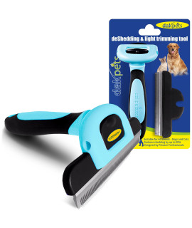 DakPets Pet Deshedding Tool Professional cat and Dog Brush for Shedding Fur Deshedding Brush and Pet Hair Remover for cats and Dogs Stainless Steel cat and Dog Shedding Brush for Pet grooming