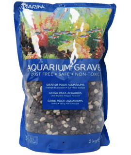 Marina Decorative Aquarium gravel Mix, 2 Kg, greyBlack