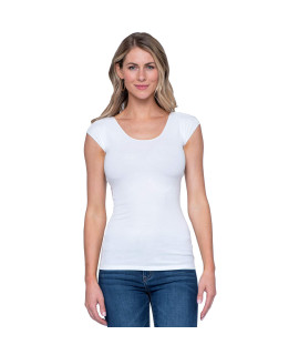 Downeast Womens Tops casual T Shirt Wonder Tee, White, XX-Large