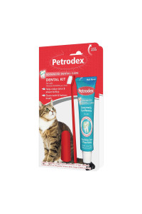 Petrodex Dental care Kit for cats, cat Toothbrush and Toothpaste, cleans Teeth and Fights Bad Breath, Reduces Plaque Tartar Formation, Malt Flavor, 25oz Toothpaste + Toothbrush