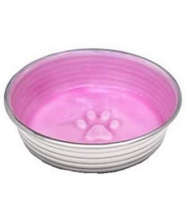 Loving Pets - Le BOL Dog Food Water Bowl Enamel ceramic Bowl No Tip Stainless Steel Pet Bowl No Skid Spill Proof (X-Small, Rose)