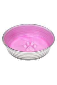 Loving Pets - Le BOL Dog Food Water Bowl Enamel ceramic Bowl No Tip Stainless Steel Pet Bowl No Skid Spill Proof (Medium, Rose)