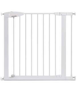 Munchkin Easy Close Pressure Mounted Baby Gate for Stairs, Hallways and Doors, Walk Through with Door, Metal, White, 35x29.5 Inch (Pack of 1)