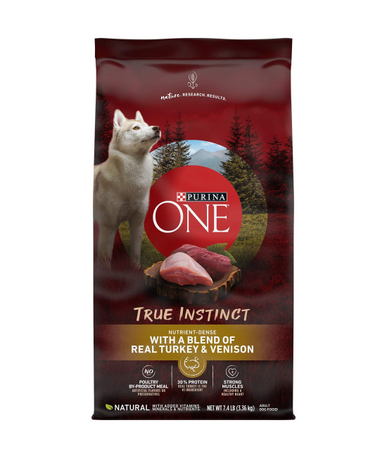 Purina ONE True Instinct With A Blend Of Real Turkey and Venison Dry Dog Food - 7.4 lb. Bag