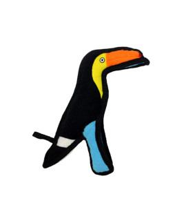 TUFFY - World's Tuffest Soft Dog Toy - Zoo Junior Toucan - Multiple Layers. Made Durable, Strong & Tough. Interactive Play (Tug, Toss & Fetch). Machine Washable & Floats