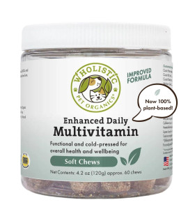 Wholistic Pet Organics: Multivitamin Chews for Dogs Organic Homemade Dog Treat for Medium and Small Dogs Calming Chews for Dogs Food Puppy Multivitamin Probiotics Immune Support Supplement