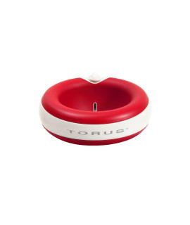 Torus Pet Maxi Filtered Water Bowl (Red) - 2-Liter - Travel - Home - Auto-Fill - Portable Dispenser - Food Grade - Antimicrobial - BPA-Free - Dog - Cat - No Spill - No Splash