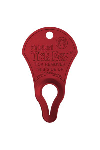 The Original Tick Key - Tick Detaching Device - Portable, Safe and Highly Effective Tick Detaching Tool (Red)