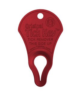 The Original Tick Key - Tick Detaching Device - Portable, Safe and Highly Effective Tick Detaching Tool (Red)
