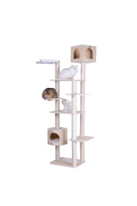 Armarkat Real Wood Premium Scots Pine 89-Inch Cat Tree with Seven Levels, Two Playhouses