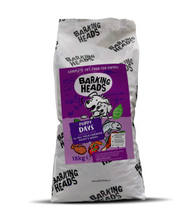Barking Heads Dry Dog Food for Puppies - Puppy Days - 100% Natural chicken and Salmon, grain-Free with No Artificial Flavours, good for Strong Teeth and Bones, 18 kg
