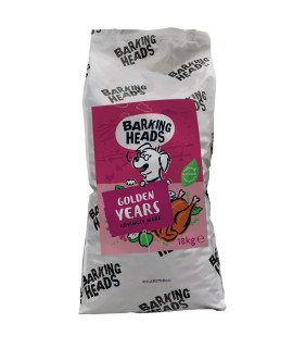 Barking Heads Dry Dog Food for Senior Dogs - golden Years - 100% Natural Free-Run chicken and Fish with No Artificial Flavours, Optimal Protein and Fat Levels for Senior Dogs, 18 kg