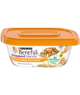 Beneful Wet Dog Food, Chopped Blends With Chicken - 10 oz. Tubs (Pack of 8)