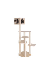 Armarkat Real Wood Premium Scots Pine 69-Inch Cat Tree with Five Levels, Perch, Condo