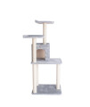 GleePet GP78571022 57-Inch Real Wood Cat Tree In Silver Gray With Two-Door Condo