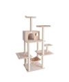 GleePet GP78680621 68-Inch Real Wood Cat Tree In Beige With Five Levels, Hammock, Condo