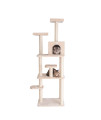 GleePet GP78740821 74-Inch Real Wood Cat Tree With Seven Levels, Beige