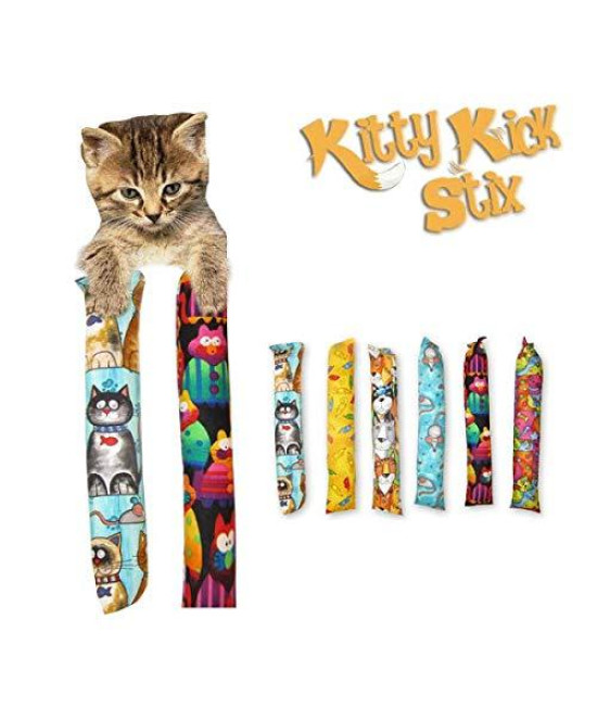 Kitty Kick Stix 11 Catnip Kicker Toys - Set of 2 Cat Kickers, The Original Made in USA
