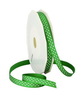 Morex Ribbon Swiss Dot Polyester grosgrain Ribbon, 38-Inch by 20-Yard Spool, Emerald