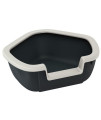 Ferplast Far Plast Cat Litter Body, Made in Italy, Cat Corner Toilet DAMA Cat Toilet, Black, Medium Size