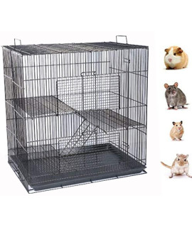 Small Animal Critters Cage Sugar Glider Chinchilla Ferret Rats Mouse Mice Habitat (24 Length x 16 Depth x 24 Height, Black)