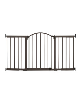 Summer Infant Metal Expansion Extra Wide Safety Pet and Baby Gate, 44-71 Wide, 36? Tall, Hardware Mounted for Dog and Child Safety, Fits Large Opening or Doorway, Auto Close Walk Thru Door - Bronze