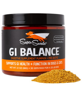 Super Snouts gI Balance Digestive Supplement for Dogs & cats, 31 oz Pumpkin Powder for Dogs & Prebiotic gut Health, Immune Support