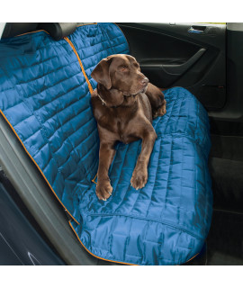 Kurgo Loft Bench car Seat cover for Dogs - Waterproof, Reversible Pet Seat cover - Fits Most cars, Trucks & SUVs - Backseat Protection for Scratches, Stains & Dog Hair - coastal Bluecharcoal grey