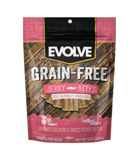 Evolve Grain Free Salmon and Sweet Potato Jerky Bites Dog Treats