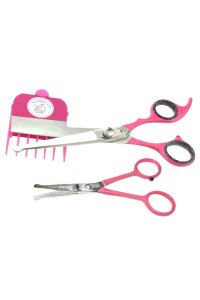 SCAREDY CUT NO Buzz Dog Clippers, Tiny Trim Safety Scissor. A Silent Low Noise Pet Grooming Clipper, Right Handed Pink