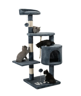 dibea Cat Scratcher Cat Tree Activity Centre Scratching Post 112 cm (Grey)
