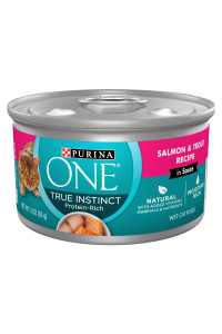 Purina ONE Natural, High Protein Cat Food, True Instinct Salmon and Trout Recipe in Sauce - (24) 3 oz. Pull-Top Cans