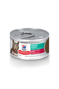 Hill's Science Diet Canned Wet Cat Food, Adult, Perfect Weight for Weight Management, Roasted Vegetable & Chicken Recipe, 2.9 oz Cans, 24 Pack
