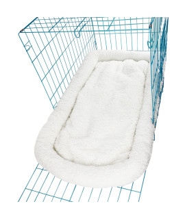 Long Rich HCT ERE-001 Super Soft Sherpa Crate Cushion Dog and Pet Bed, White, By Happycare Textiles, Standard style, 36.5 x 23.5 inches