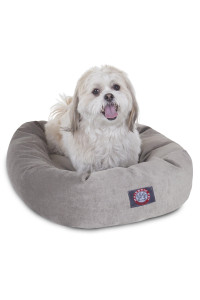 Majestic Pet 24 Inch Micro Velvet Calming Dog Bed Washable - Cozy Soft Round Dog Bed with Spine for Head Support - Fluffy Donut Dog Bed 24x19x7 (inch) - Round Pet Bed Small - Vintage