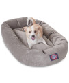 Majestic Pet 32 Inch Micro Velvet Calming Dog Bed Washable - Cozy Soft Round Dog Bed with Spine for Head Support - Fluffy Donut Dog Bed 32x23x7 (inch) - Round Pet Bed Medium - Vintage