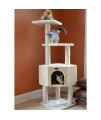 Armarkat 3 Levels Real Wood Cat Tower for Kittens Play 48 Height Beige A4801