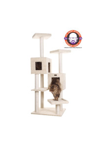 Armarkat Multi-Level Real Wood Cat Tree With Two Spacious Condos, Perches for Kittens Pets Play A6702