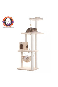 Armarkat 70 Real Wood Cat Furniture,Ultra thick Faux Fur Covered Cat Condo House A7005, Beige