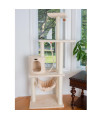Armarkat 70 Real Wood Cat Furniture,Ultra thick Faux Fur Covered Cat Condo House A7005, Beige