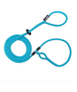 Harness Lead No Pull Dog Harness and Leash Set, Anti Pull Dog Harness for All Breeds and Sizes, One-Piece Cushioned Rope Design Safely Prevents Escaping and Pulling (Small/Medium, Blue/Multi)
