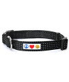 Pawtitas Reflective Dog Collar with Stitching Reflective Thread Reflective Dog Collar with Buckle Adjustable and Better Training Great Collar for Small Dogs - Black Collar