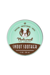 Natural Dog Company Snout Soother - Dog Nose Balm, 2 oz. Tin, Dog Balm for Paws and Nose, Moisturizes & Soothes Dry Cracked Noses, Plant Based Nose Cream for Dogs