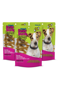 Fido Belly Bones for Dogs, Yogurt Flavored Small Dog Dental Treats - 13 Treats Per Pack (3 Pack) - for Small Dogs (Made in USA) - Plaque and Tartar Control for Fresh Breath, Digestive Health Support