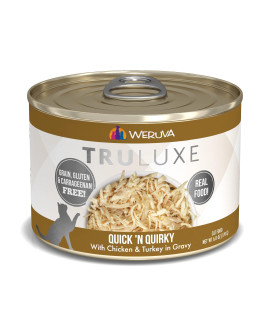 Weruva's TruLuxe Cat Food, Quick 'N Quirky with Chicken & Turkey in Gravy, 6oz Can (Pack of 24), Brown