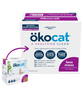 ?kocat Less Mess Natural Wood Clumping Cat Litter Mini-Pellets, Great for Long-Hair Breeds, Medium, 14.8 lbs. (Packaging May Vary)