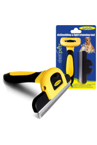 DakPets Pet grooming Brush Effectively Reduces Shedding by up to 95% Professional Deshedding Tool for Dogs and cats, Yellow