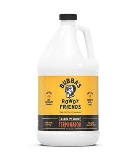 BUBBAS Super Strength Commercial Enzyme Cleaner - Pet Odor Eliminator | Enzymatic Stain Remover | Remove Dog Cat Urine Smell From Carpet, Rug Or Hardwood Floor And Other Surfaces (Gallon)