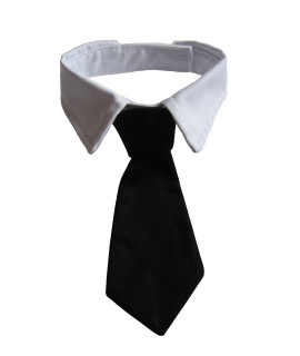 VEDEM Dog Necktie Pet Tuxedo Cotton Collar with Black Tie for Small Medium and Large Dogs (S)