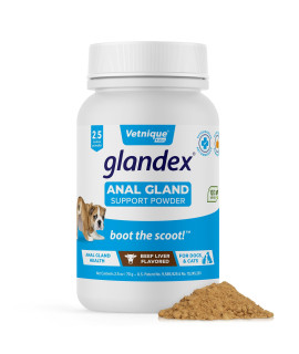 Glandex Dog Fiber Supplement Powder for Anal Glands with Pumpkin, Digestive Enzymes & Probiotics - Vet Recommended Healthy Bowels and Digestion - Boot The Scoot (Beef Liver, 2.5oz Powder)